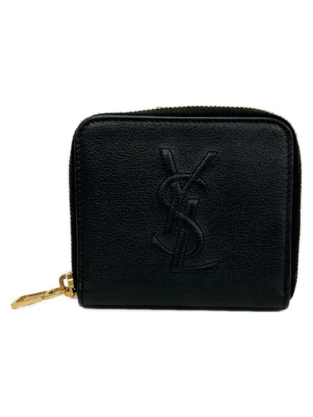 Saint Laurent Bifold Wallet Black Gold Leather